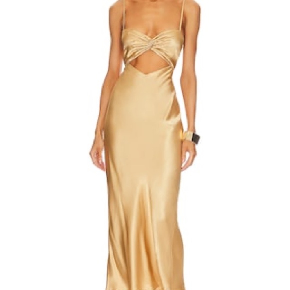 Shona Joy Gold Backless Dress